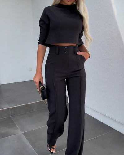 Vera - Crop Top und lange Hose Set für Frauen