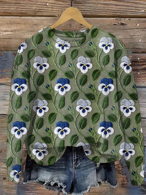 Alena - Sweatshirt mit grafischem Blumendruck