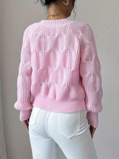 Alma - Eleganter Strickpullover mit 3D-Schleifendetail für Damen