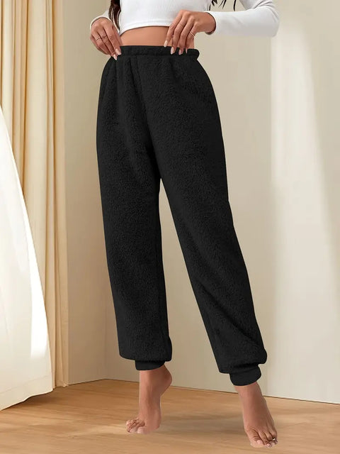 Elsie - Damen-Sweatpants mit hoher Taille aus Fleece