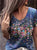 Zosia - T-Shirt mit V-Ausschnitt und Blumendruck