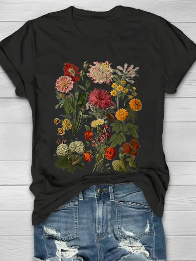 Lorelei - Vintage Blumen Print Damen-T-Shirt