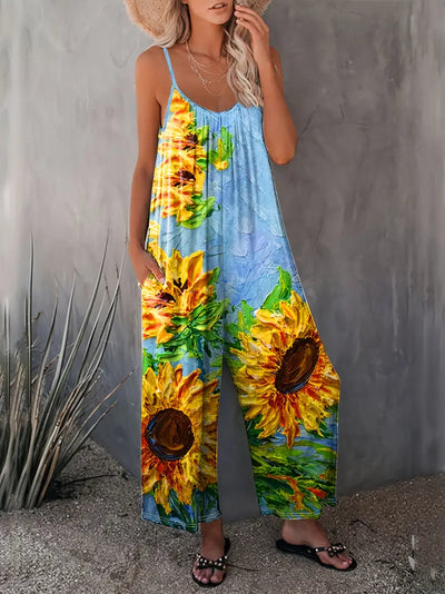 Dixie - Jumpsuit mit Sonnenblumendruck