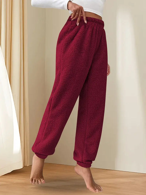 Elsie - Damen-Sweatpants mit hoher Taille aus Fleece