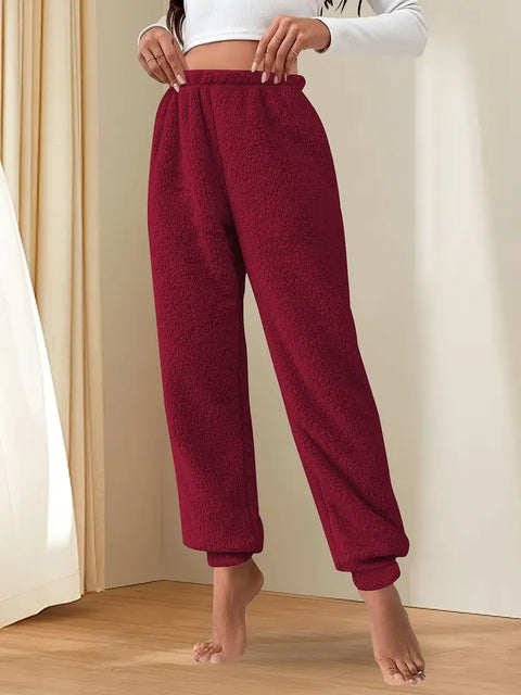 Elsie - Damen-Sweatpants mit hoher Taille aus Fleece