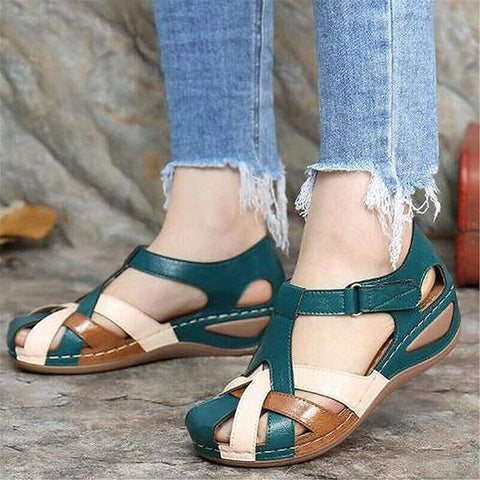 Marta - Retro-Sandalen mit runder Spitze für Damen