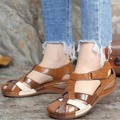 Marta - Retro-Sandalen mit runder Spitze für Damen