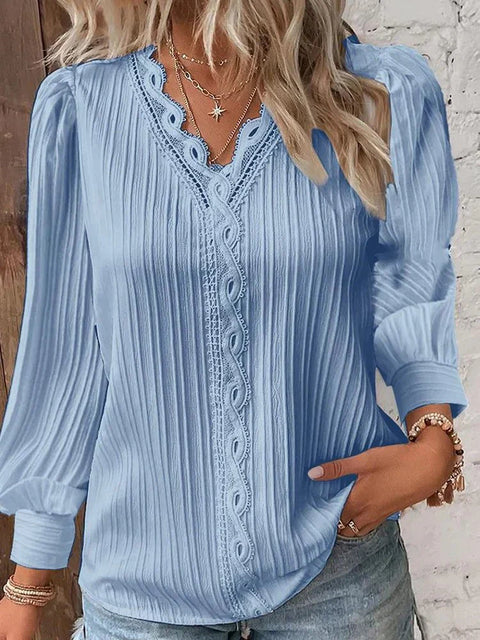 Albertha - Chiffonbluse mit Spitzendetail