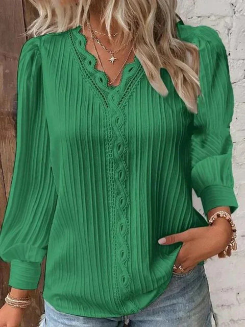 Albertha - Chiffonbluse mit Spitzendetail