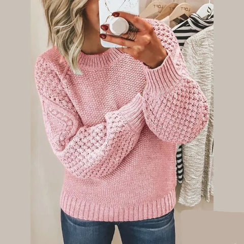 Ida - Damen Strickpullover mit Rundhalsausschnitt