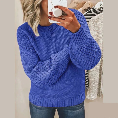 Ida - Damen Strickpullover mit Rundhalsausschnitt