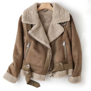 Macie - Lederjacke mit Sherpa-Futter