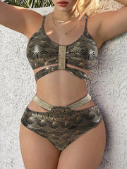 CHARLOTTE - Push-up-Bikini mit Metallic-Naht