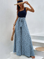 Kelly - Overall mit weitem Bein und Polka Dot-Print