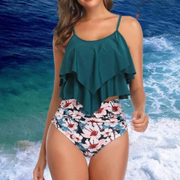 Cressida - Gerafftes Tank-Top und Bikini mit hoher Taille - 2-teiliges Tankini-Set