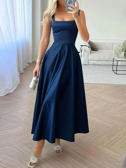 Magdalena - Modernes ärmelloses Maxikleid mit hoher Taille für Frauen