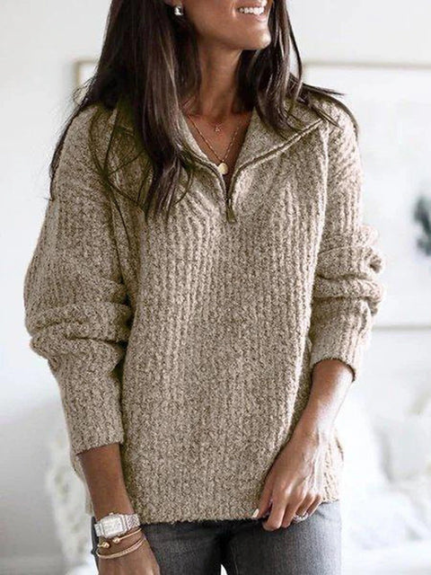 Aure - Vintage Pullover mit Reißverschluss