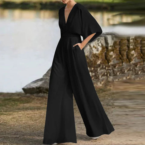 Faye - Eleganter Jumpsuit mit V-Ausschnitt