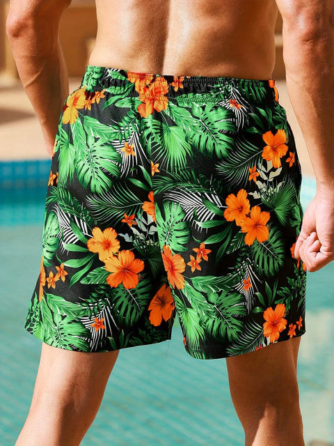 David - Tropische Shorts mit Blumenmuster