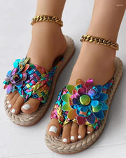 Elena - Mode Sandalen mit Blumen
