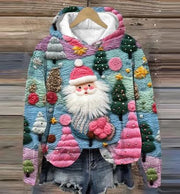 Vida - Vintage Santa Hoodie mit Druck