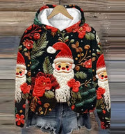 Vida - Vintage Santa Hoodie mit Druck