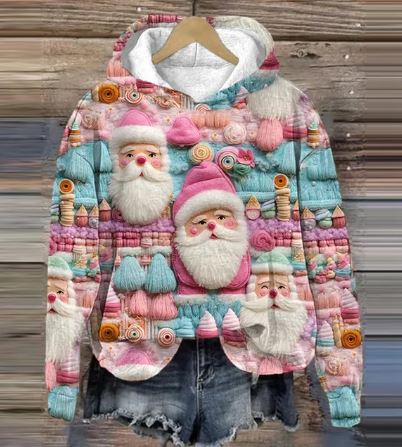 Vida - Vintage Santa Hoodie mit Druck