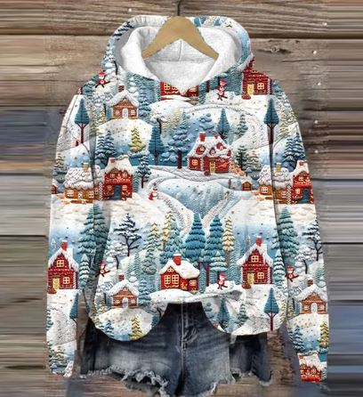 Vida - Vintage Santa Hoodie mit Druck