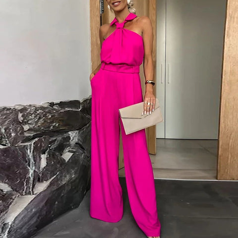 Patrishia - Hohler schulterfreier Party-Jumpsuit