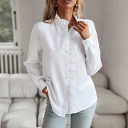 Sylvia - Lässige Ruffle Front Frauen Button Up Bluse