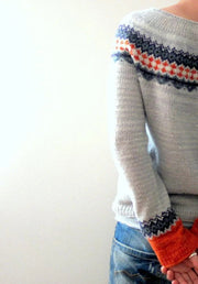 Vire - Grauer Pullover im Boho-Stil