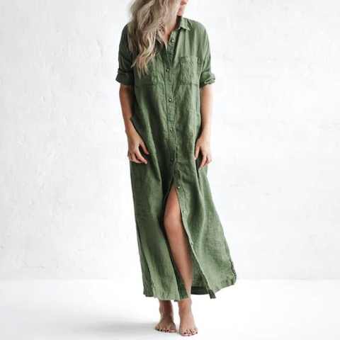 ELVA - Grünes stilvolles Kleid