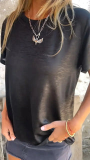 Hermina - Heißpräge-T-Shirt mit kurzen Ärmeln